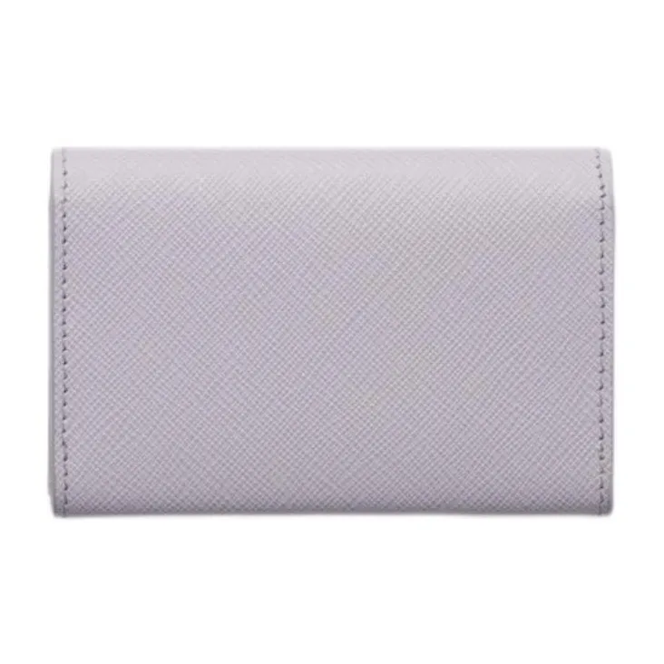 PRADA Saffiano Cow Leather Card Holder Women's Light Purple-1
