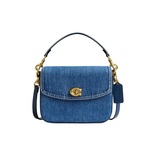 COACH Cassie Denim With Calfskin Shoulder Bag Crossbody Bag Handbag Small Size Women's Dark Blue