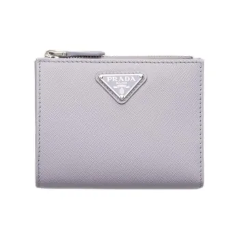 PRADA Saffiano Leather Wallet Women's Light Purple