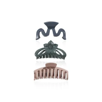 Yiru Acrylic Hair Clips Women's Milk Tea+Green+Blue