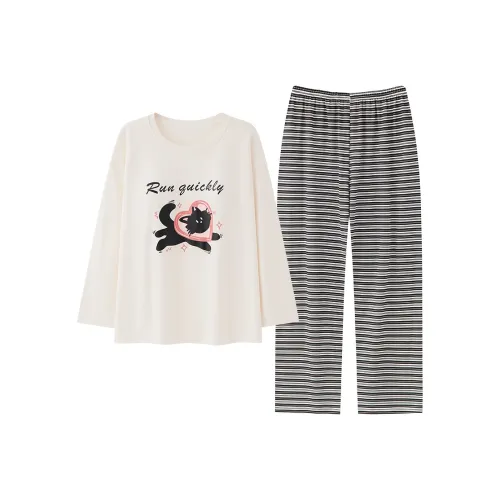 MADALLO Pajama Set Women's Black White