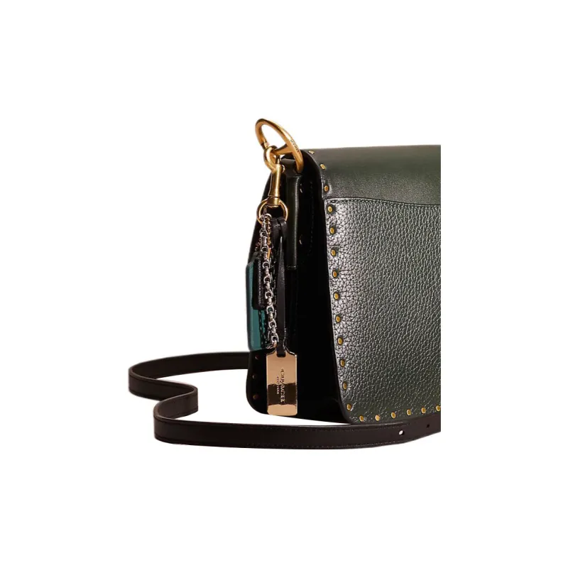 COACH Beat Suede Bonded Leather Portable Crossbody Bag Shoulder Bag Medium Size Women's Amazon Green-3