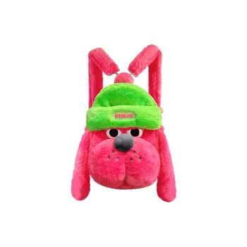 FEILIXDOGGY Faux Rabbit Fur Backpack Regular Women's Pink