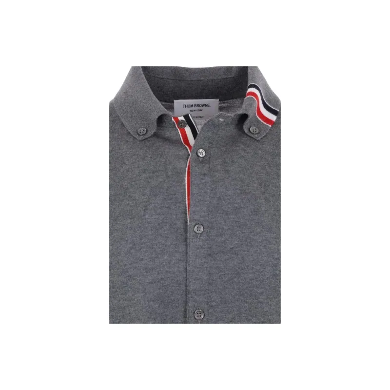 THOM BROWNE RWB stripe Virgin wool Cardigan-5