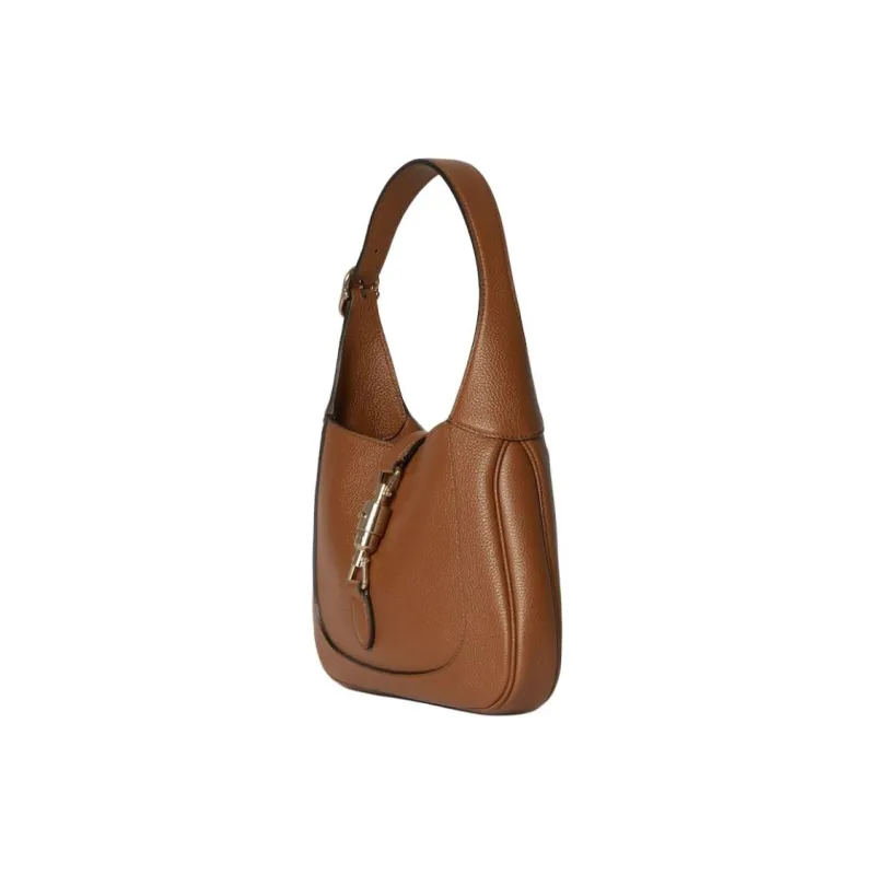 GUCCI Jackie 1961 Calfskin Shoulder Bag Small Size Unisex Brown-2