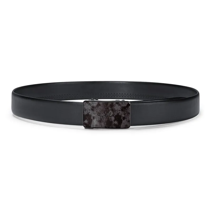 WilliamPOLO Split Cow Leather Belts Men's Blue/Black 3.5cm Width-3