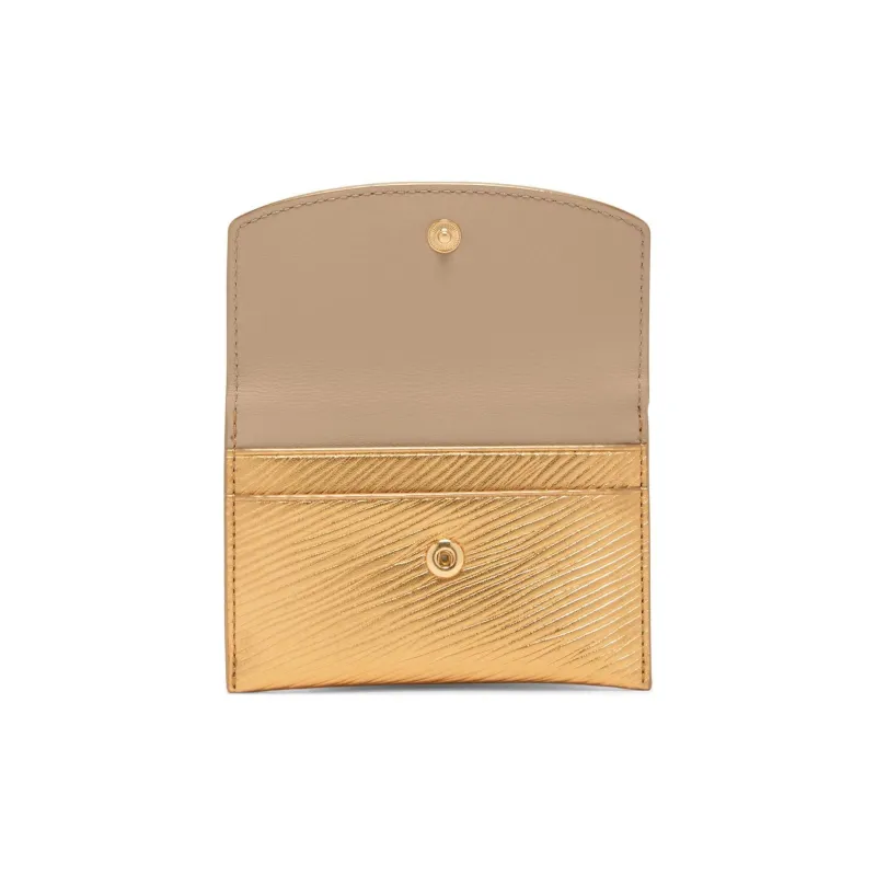 TUMI Leather Card Holder Women's Gold-1