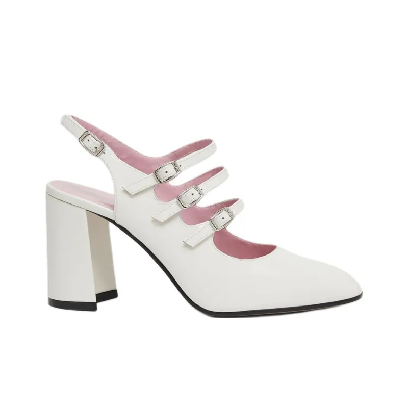Carel Promise Spool Heel High Heels 8.5cm Women's White-1