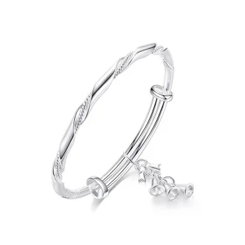 Children's Drawings S999 Fine Silver Bangles Women's