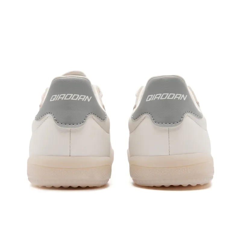 QIAODAN Wave German Army Trainers Abrasion Resistant Slip Resistant Low Top Skateboard Shoes Women's Greige-5