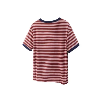 Cypress House T-Shirt Women's Pink Coffee Stripes