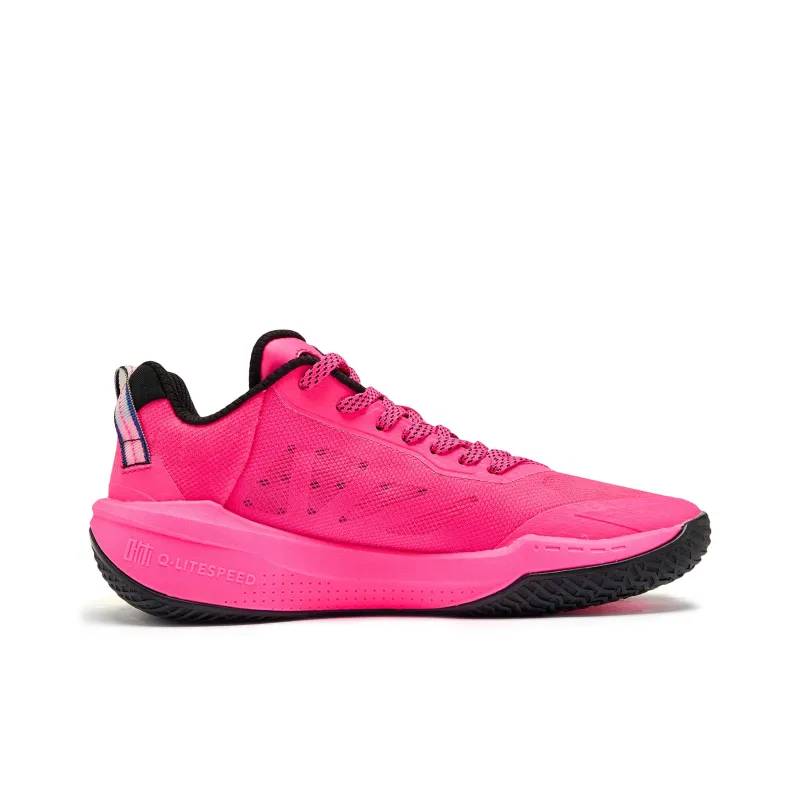 QIAODAN TEAM Coverage Grip Lightweight Breathable Low Top Basketball Shoes Women's Pink Black-1
