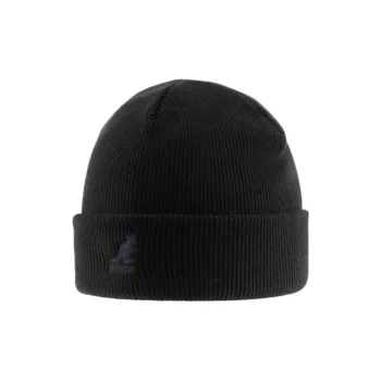 KANGOL Acrylic Beanies Unisex Black