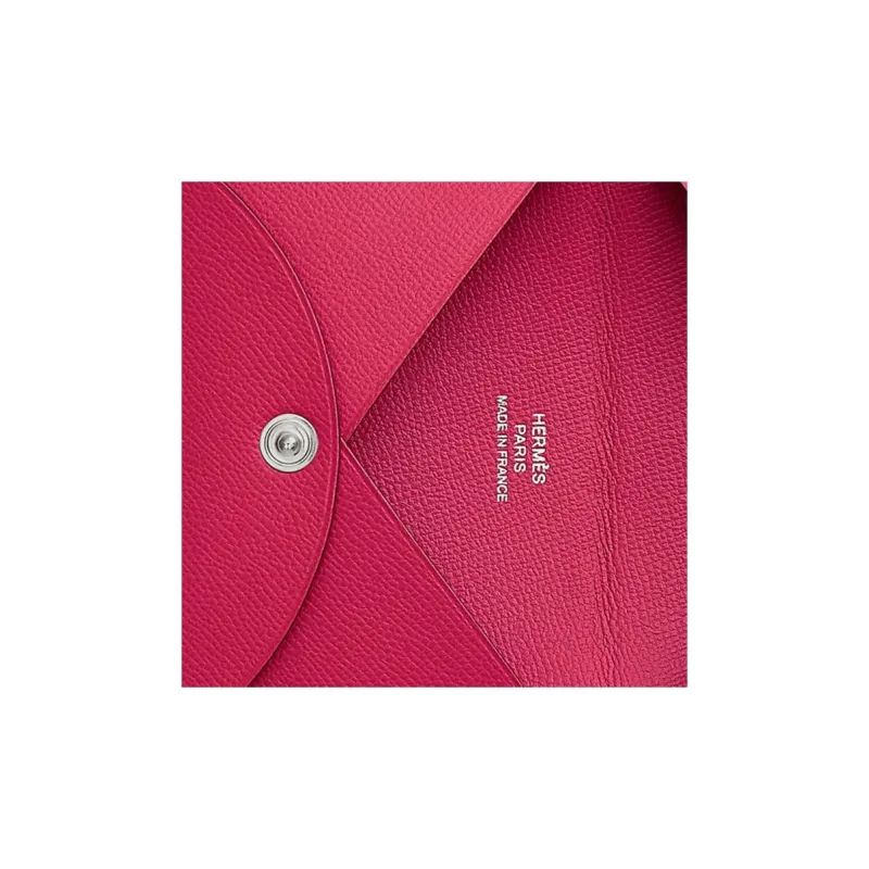 HERMES Calvi Madame Calfskin Card Holder Women's I6 Rose Extreme Ultimate Pink-2