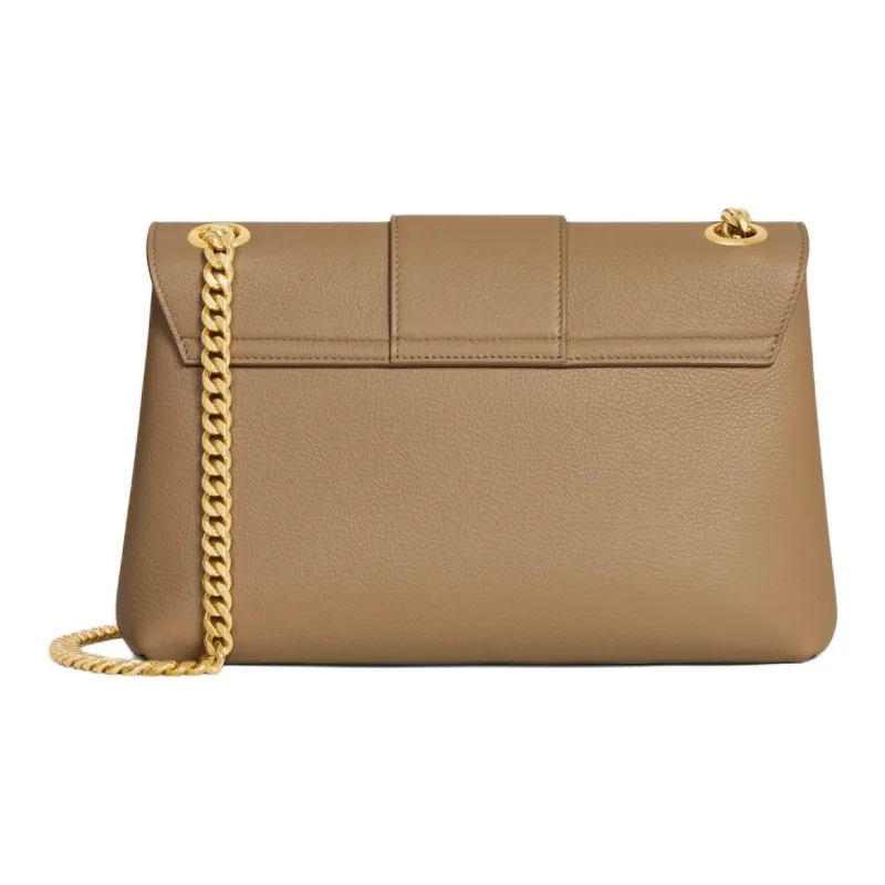 CELINE Victoire Calfskin Shoulder Bag Medium Size Women's Brown-3