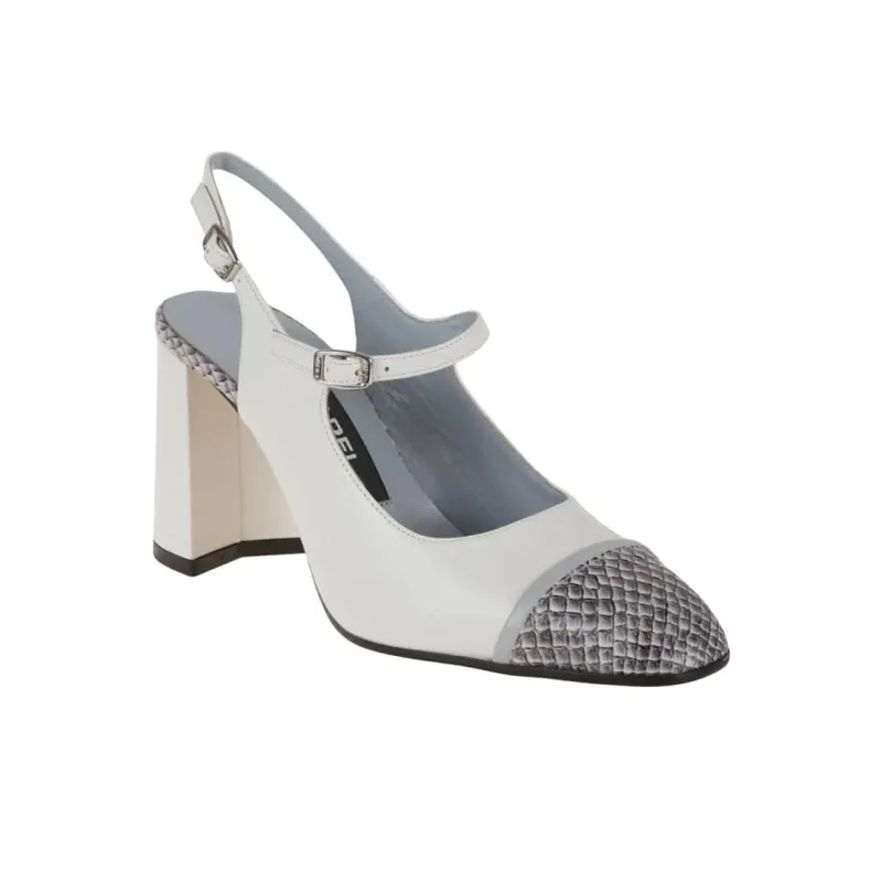 Carel Paris Espiegle Chunky Heel High Heels 6cm Women's White-2