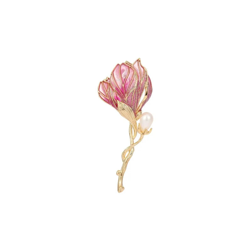 VIOLET Enamel Pearl Brooches Women's-5