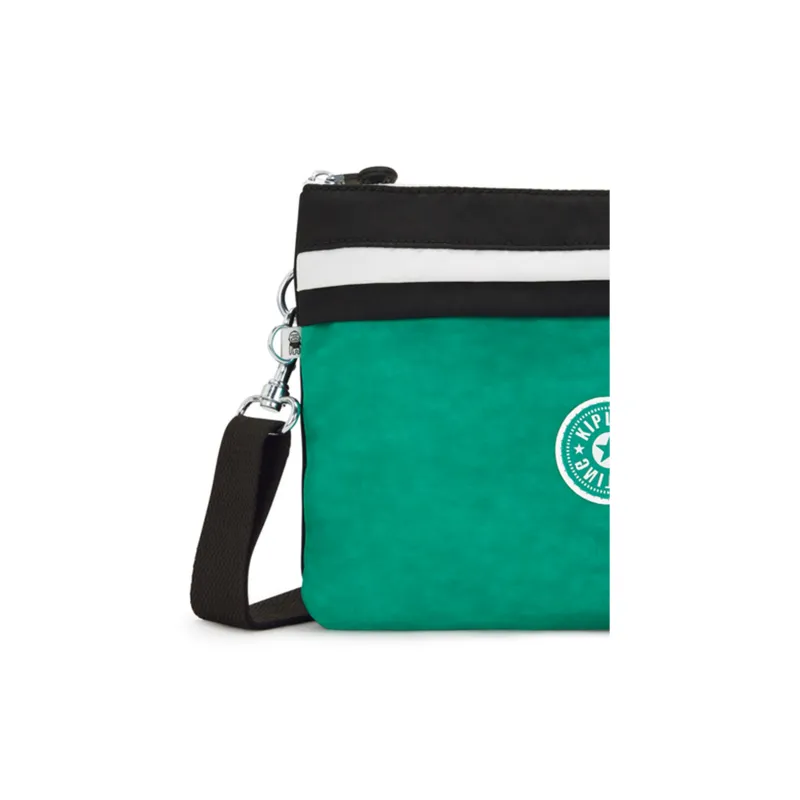 Kipling Nylon Crossbody Bags Trumpets Unisex White Black Green Patchwork-3