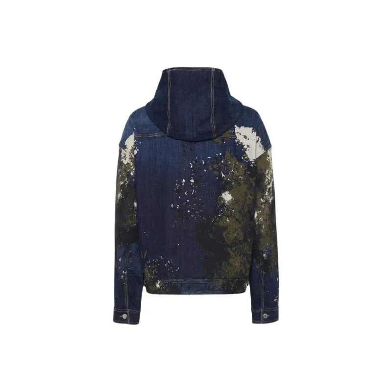 DSQUARED 2 Spray Paint Denim Hooded Jacket-1