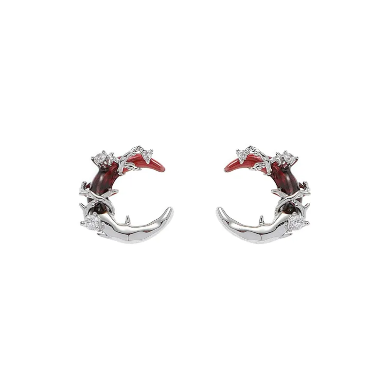 KING OF BLING 925 Sterling Silver Pin, Alloy, Zircon, Resin Stud Earrings Unisex-0