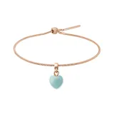 Amazon Stone Heart Pendant+Snake Chain
