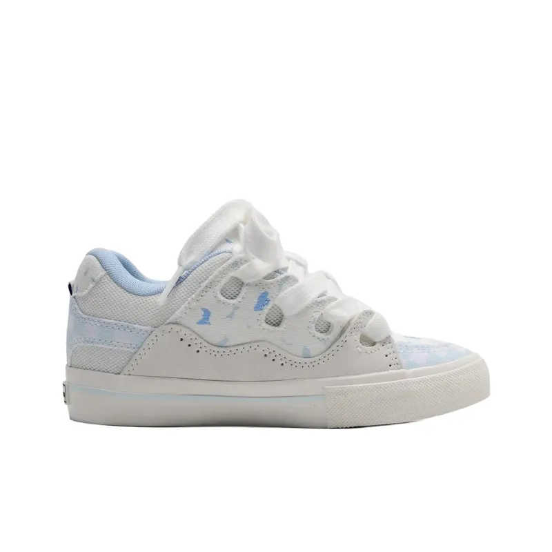 T628 Classic Vintage Puffy Shoes Abrasion Resistant Lightweight Slip Resistant Low Top Skateboard Shoes Women's-4