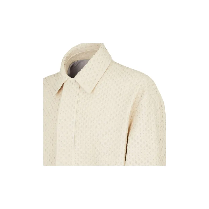 FENDI Selleria Leather Jacket Men's White-4