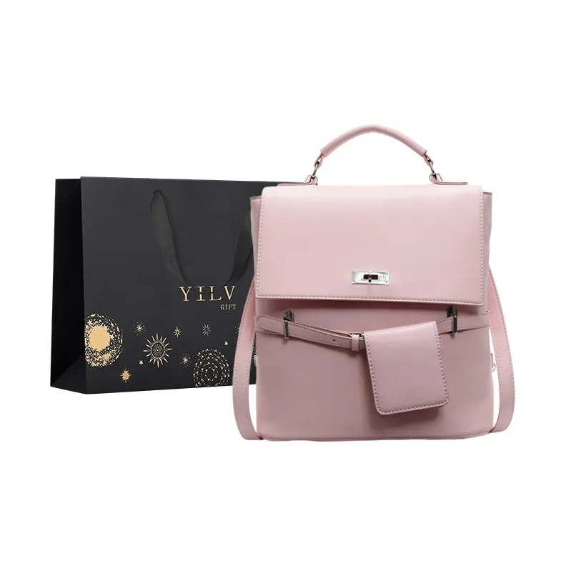 Yi Brigade PU Backpack Regular Women's Black/Blue/Pink/Purple-4