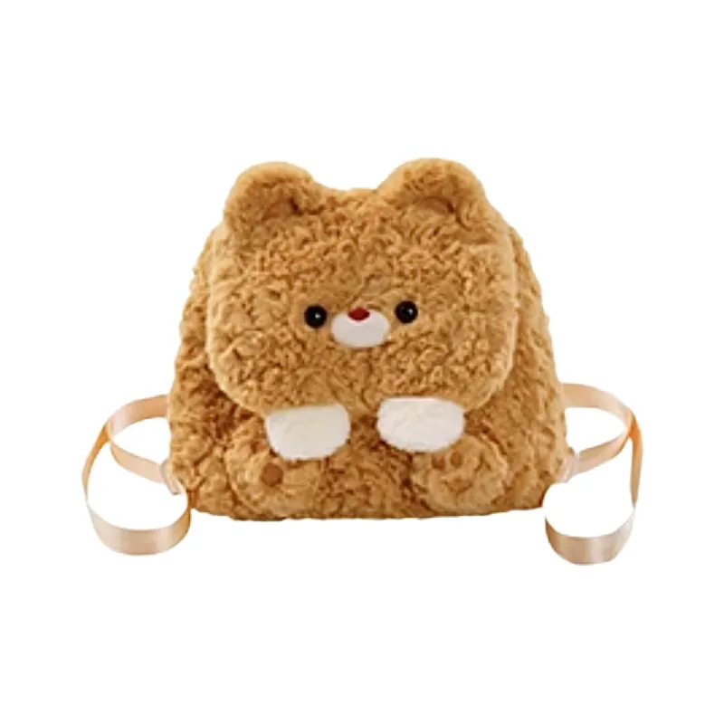 Holding Bamboo Polyester Backpack Medium Size Unisex White-14