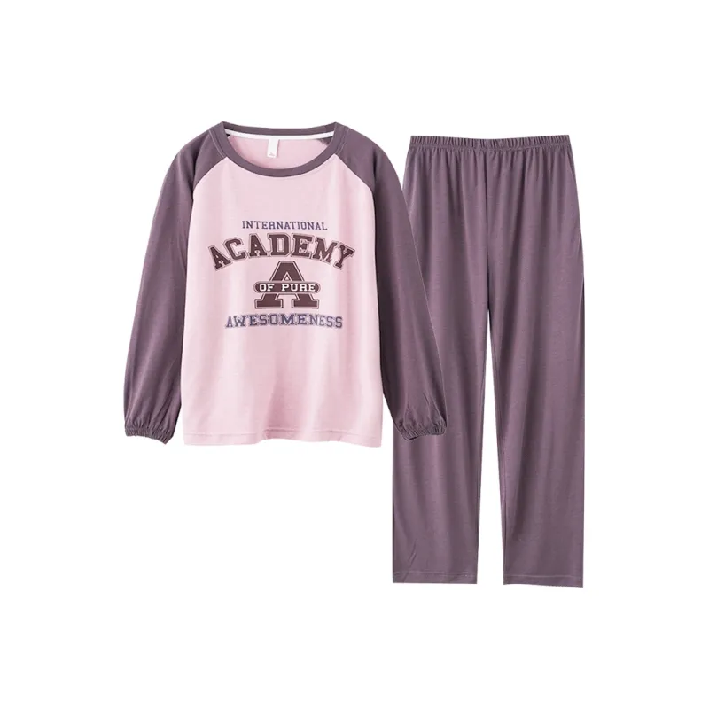 WANANNI Pajama Set Women's Pink Purple-0
