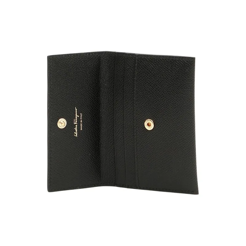 Ferragamo Vara Bow Small Card Holder Black-2
