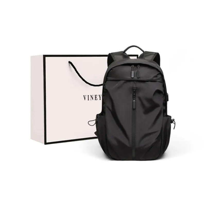 VINEY Oxford Backpack Men's Black-0