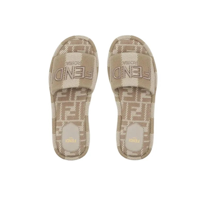 FENDI Sunshine Slide Slippers Women's Gray-4