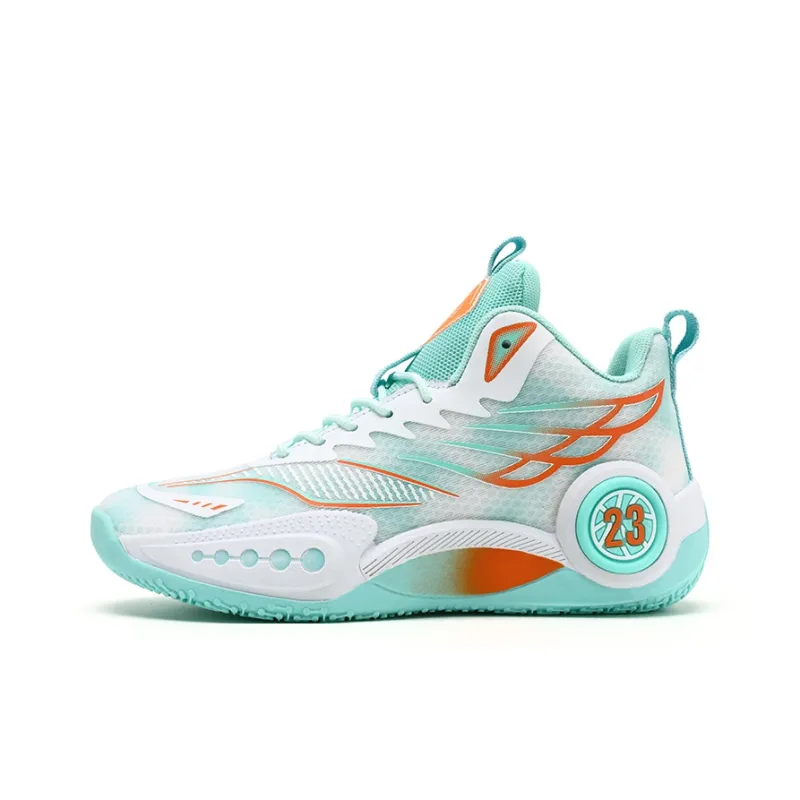 Kuding Basketball Shoes Unisex High Top Blue/Green/Pink-5