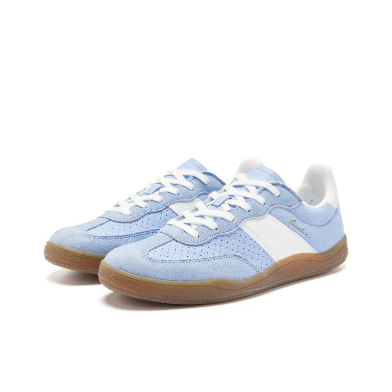 QIAODAN Wave German Army Trainers Abrasion Resistant Slip Resistant Low Top Skateboard Shoes Women's Blue-3