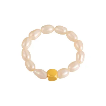 Golden Bliss Pearl Rings Women's