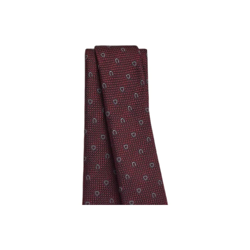 HERMES Mulberry Silk Ties Men's Bordeaux Red-1
