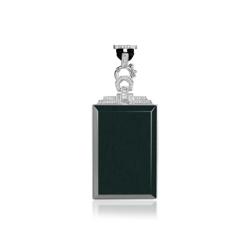 Atsuyama Hetian Jade Pendants Unisex Green Jade-0
