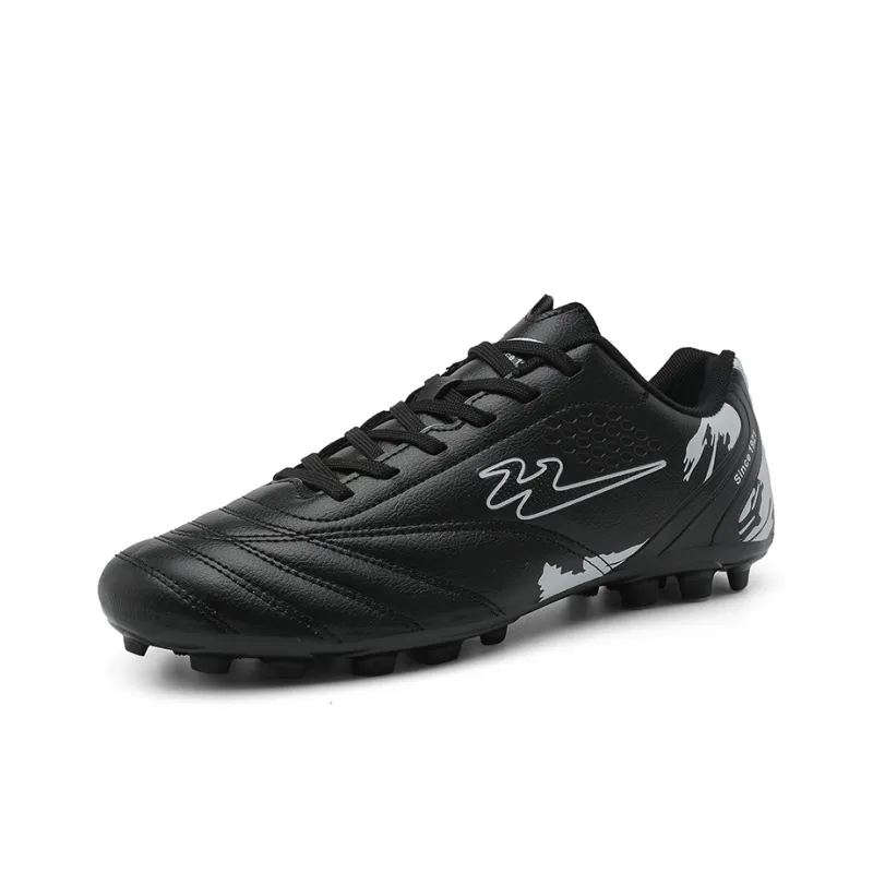 Binary FG Firm Ground Cushioning Abrasion Resistant Lightweight Slip Resistant Soccer Shoes Unisex Black-1
