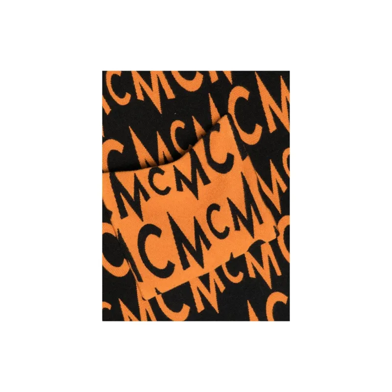 MCM Knit Scarves Unisex Black/Orange-2