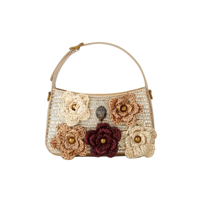 Kurt Geiger London Bond Raffia One Shoulder Handbags Mini Women's Beige-0