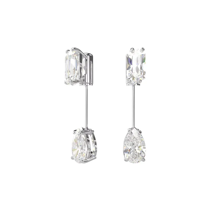 Swarovski Rhodium-Plated Stud Earrings Women's Silver-4
