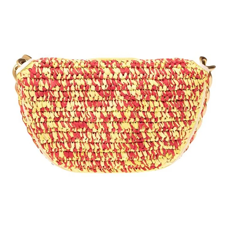 TORY BURCH Fleming Straw Woven Crescent Bag, Handbag, Shoulder Bag Women's Multicolor-2