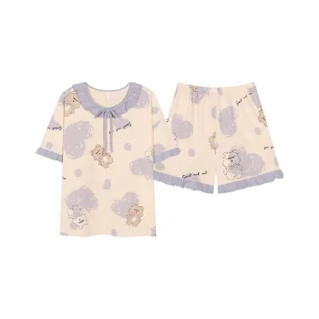 Pretty Lady Pajama Set Women's Purple Bear