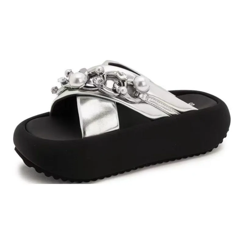Yamada Hyakuju Slippers Black Silver-7