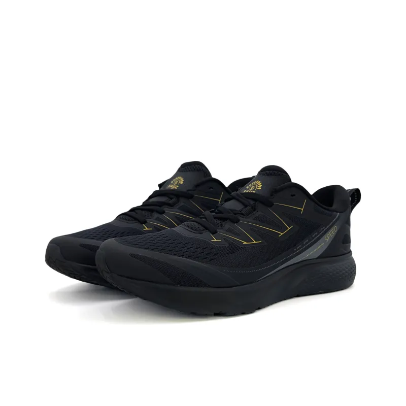 Sauz Anti Slip And Wear Resistant Breathable Low Top Casual Running Shoes Unisex Black-2