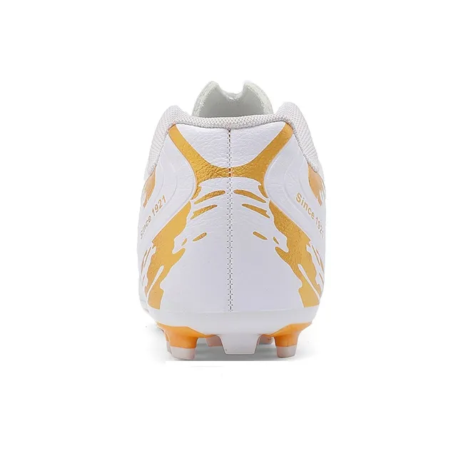 Binary FG Firm Ground Cushioning Abrasion Resistant Lightweight Slip Resistant Soccer Shoes Unisex White-5