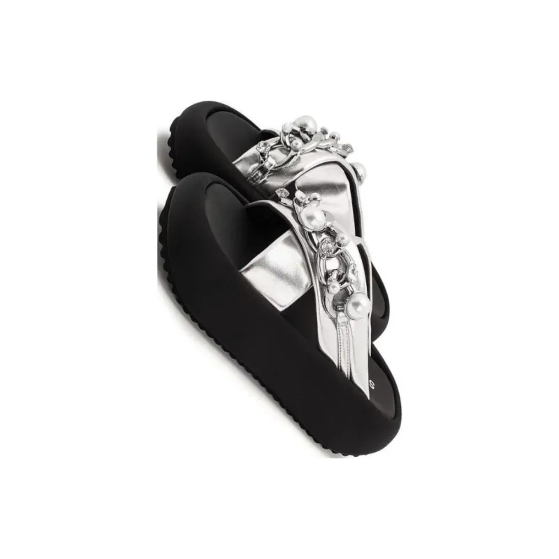 Yamada Hyakuju Slippers Black Silver-8