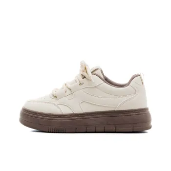 HUANQIU Slip Resistant Lightweight Breathable Low Top Skateboard Shoes Women's Light Coffee