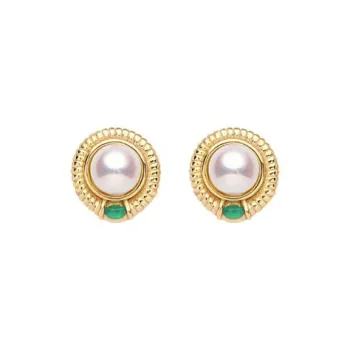 SHARK BABY Shell Pearl Stud Earrings Women's